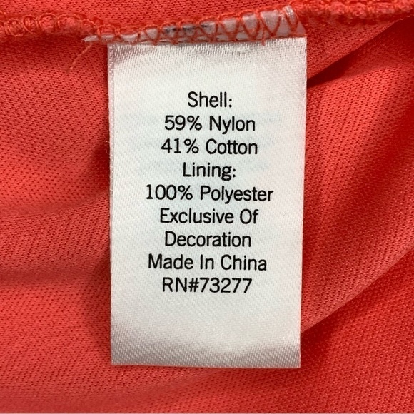 Size 6 Apt 9 Peach Orange Lace Event Party Cocktail Dress Short Sleeve - Picture 7 of 11